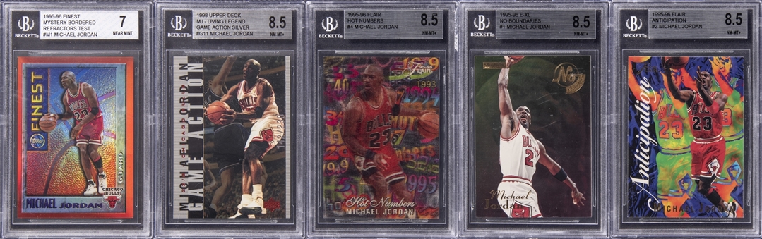 1995-1998 Flair & Assorted Brands Michael Jordan BGS-Graded Card Collection (5 Different) Featuring BGS NM-MT+ 8.5 Examples!